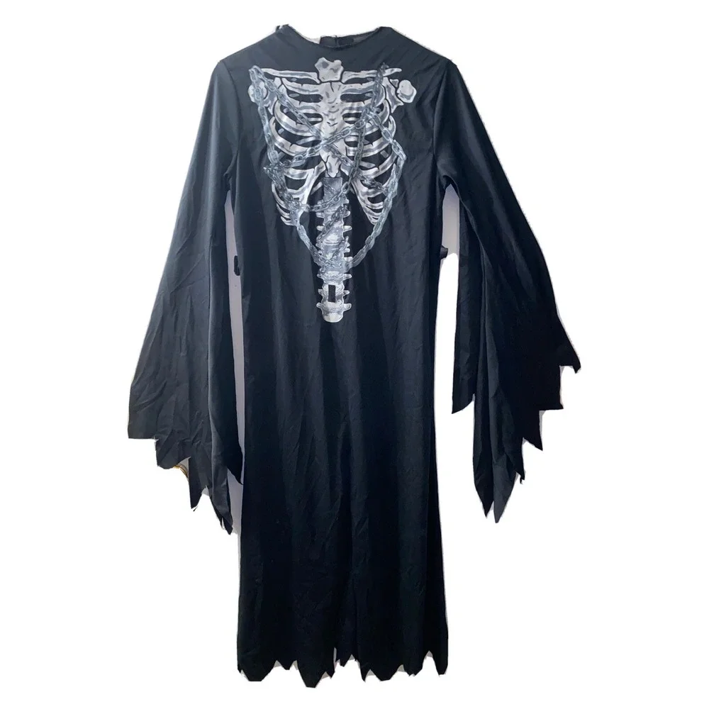 Skeleton Mask Cloak Californian Costume Creepy Horror Con Halloween Youth XL